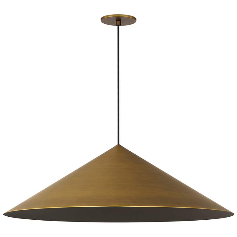 Image 1 ET2 Pitch 29 1/2" Wide Antique Brass LED Pendant Light