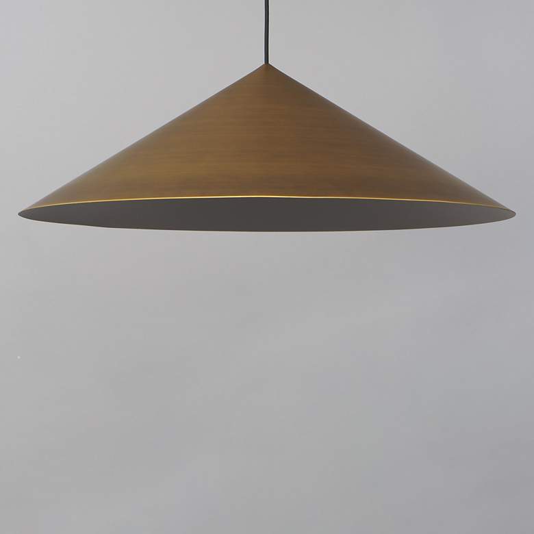 Image 2 ET2 Pitch 29 1/2" Wide Antique Brass LED Pendant Light more views