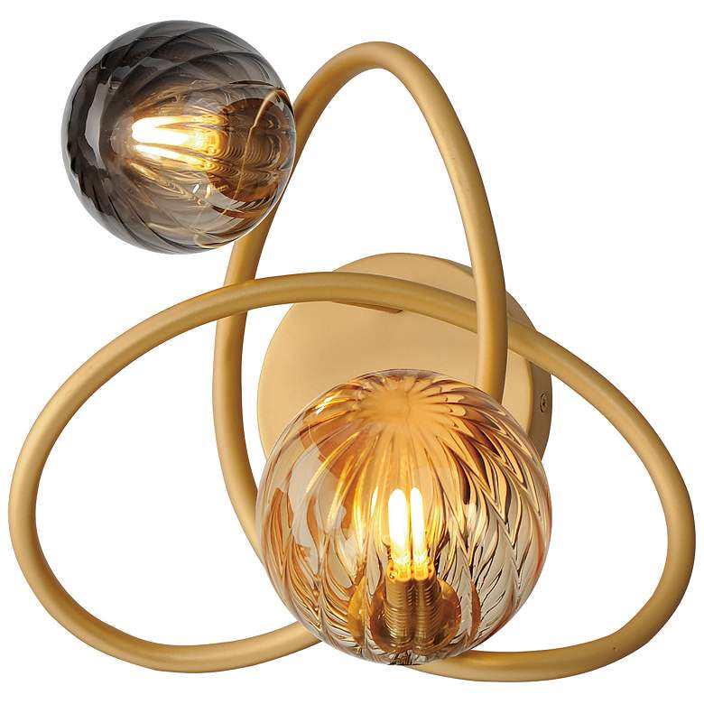 Image 2 ET2 Planetary 10 1/2" High Gold 2-Light LED Wall Sconce