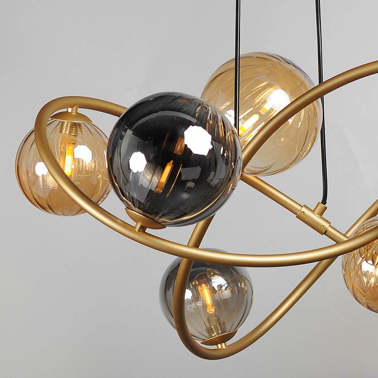 Image 6 ET2 Planetary 33 3/4" Wide Gold 8-Light LED Chandelier more views