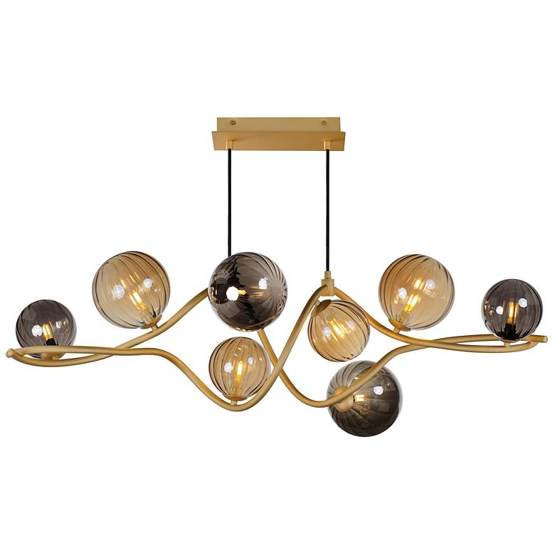 Image 1 ET2 Planetary 43 1/2"W Gold 8-Light LED Linear Chandelier