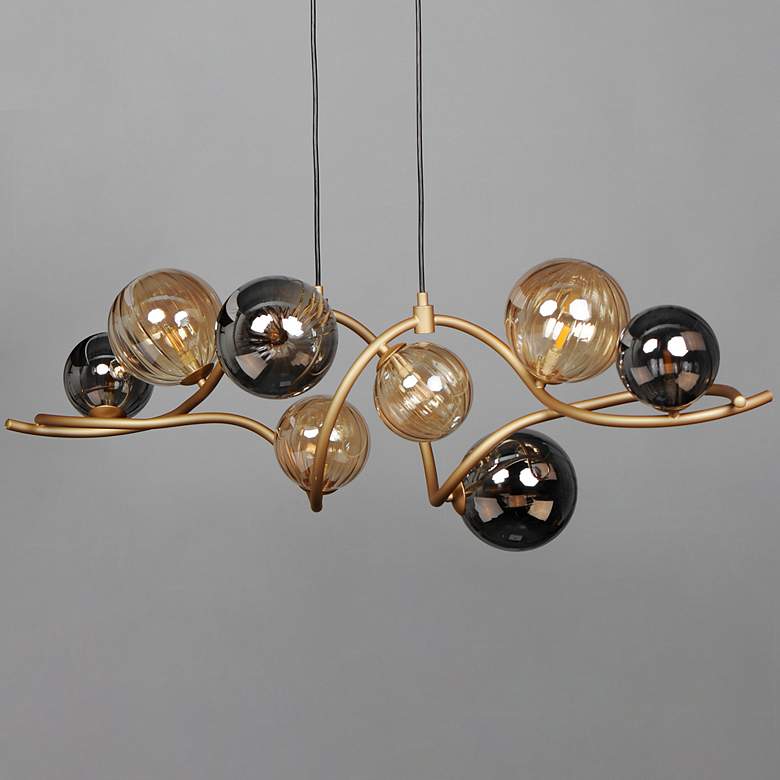 Image 4 ET2 Planetary 43 1/2"W Gold 8-Light LED Linear Chandelier more views