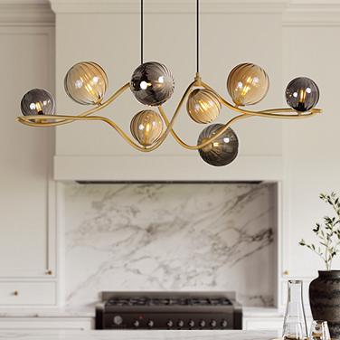ET2 Planetary 43 1/2"W Gold 8-Light LED Linear Chandelier