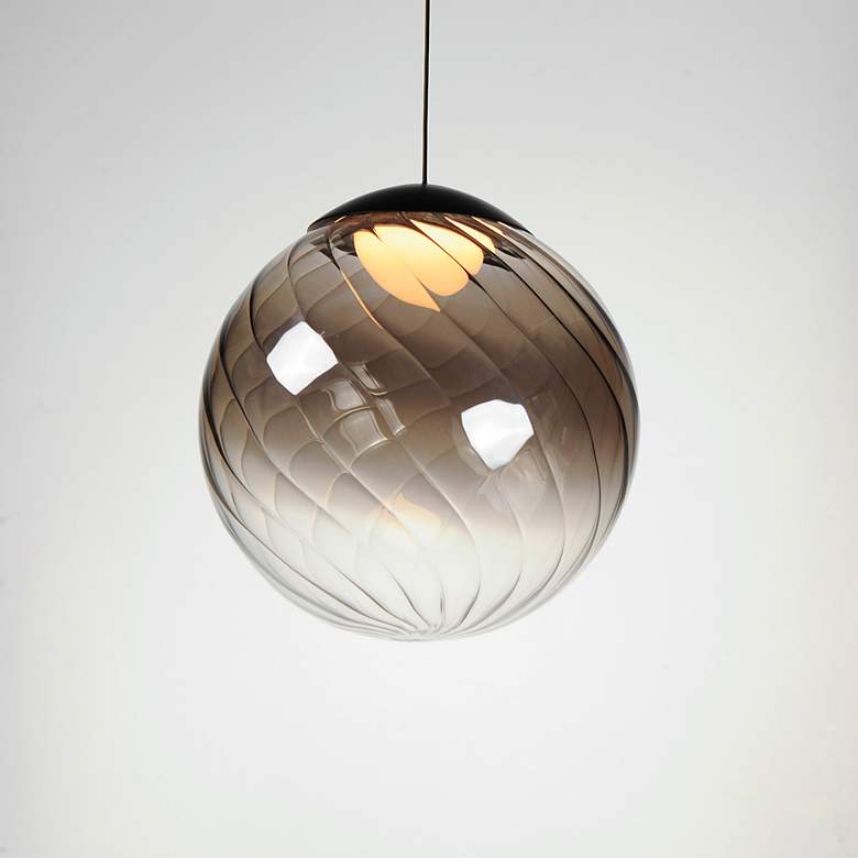 Image 3 ET2 Planetary 9 3/4" Wide Smoke 1-Light LED Pendant more views