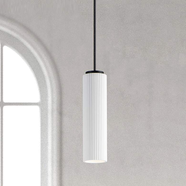Image 1 ET2 Pleat 7.5" Wide LED Plaster Pendant