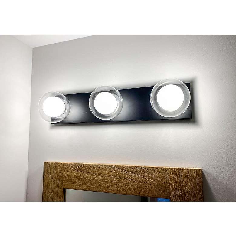 Image 5 ET2 Pod 22" Wide Black 3-Light LED Bath Light more views
