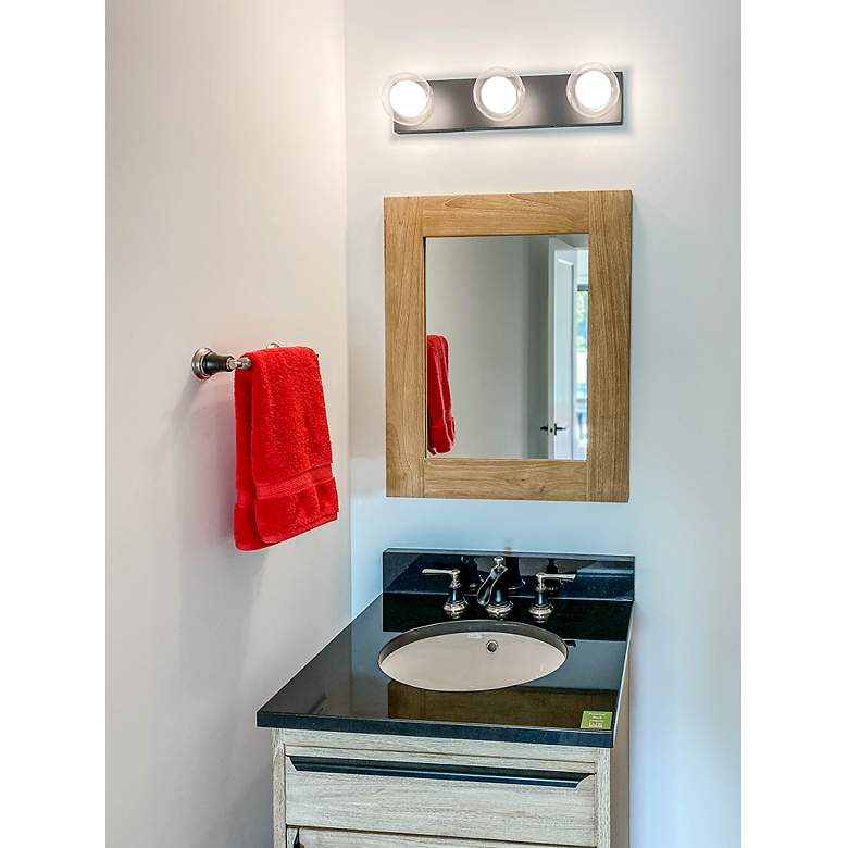 Image 6 ET2 Pod 22" Wide Black 3-Light LED Bath Light more views