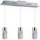 ET2 Polka 21 1/2"W Clear Glass 3-Light LED Chrome Pendant