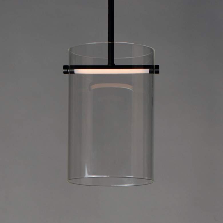 Image 1 ET2 Polo 8 3/4" Wide Black LED Mini Pendant w/ Clear Glass
