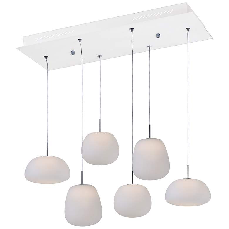 Image 3 ET2 Puffs 25 1/2"W Matte White 6-Light LED Linear Pendant