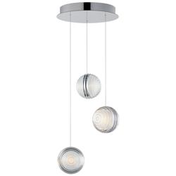 ET2 Pulse 11 3/4" Wide Polished Chrome 3-Light LED Pendant