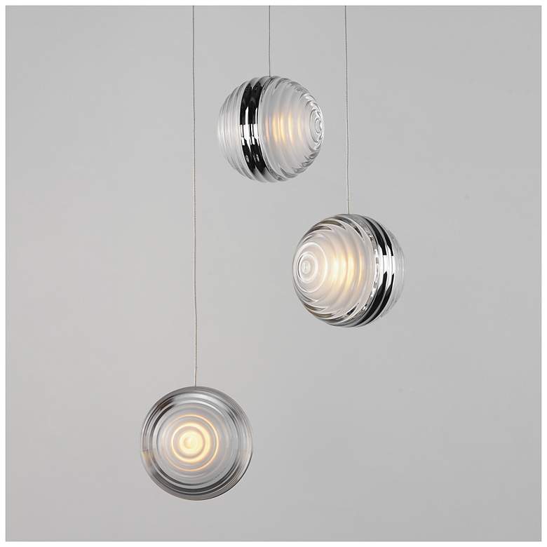 Image 2 ET2 Pulse 11 3/4" Wide Polished Chrome 3-Light LED Pendant more views