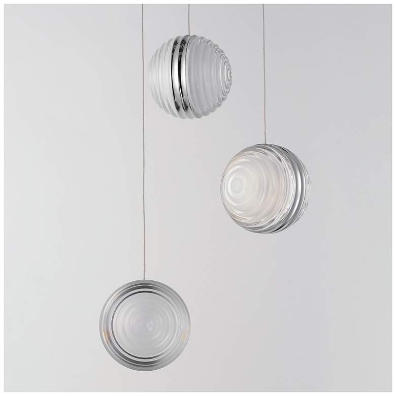 Image 3 ET2 Pulse 11 3/4" Wide Polished Chrome 3-Light LED Pendant more views