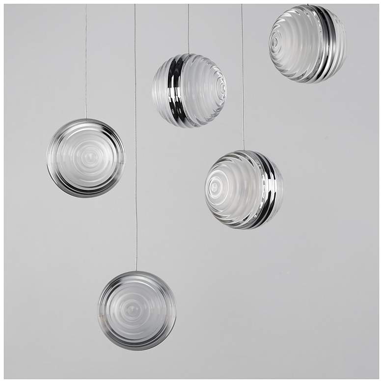 Image 2 ET2 Pulse 15" Wide Polished Chrome 5-Light LED Pendant more views