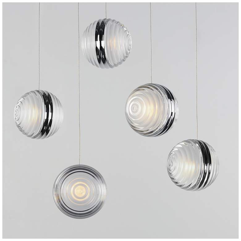Image 3 ET2 Pulse 15" Wide Polished Chrome 5-Light LED Pendant more views