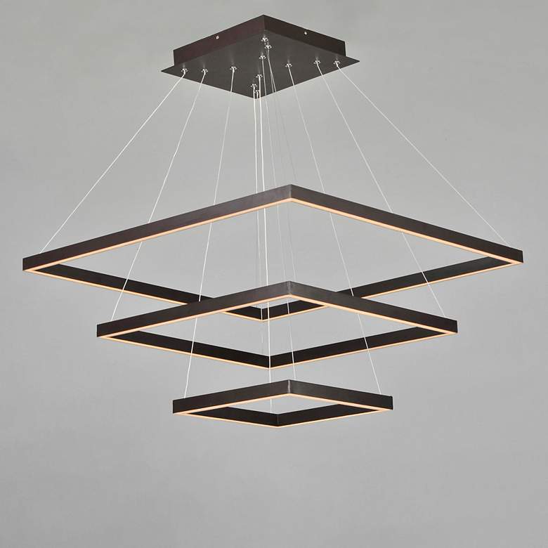 Image 3 ET2 Quad 27 3/4" Wide Bronze LED Multi Light Pendant more views