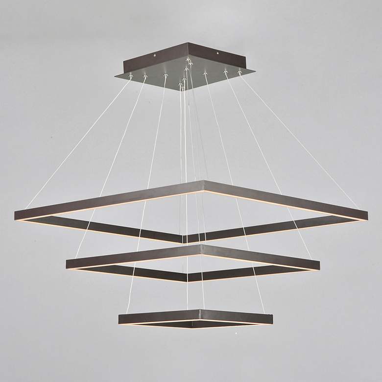 Image 4 ET2 Quad 27 3/4" Wide Bronze LED Multi Light Pendant more views