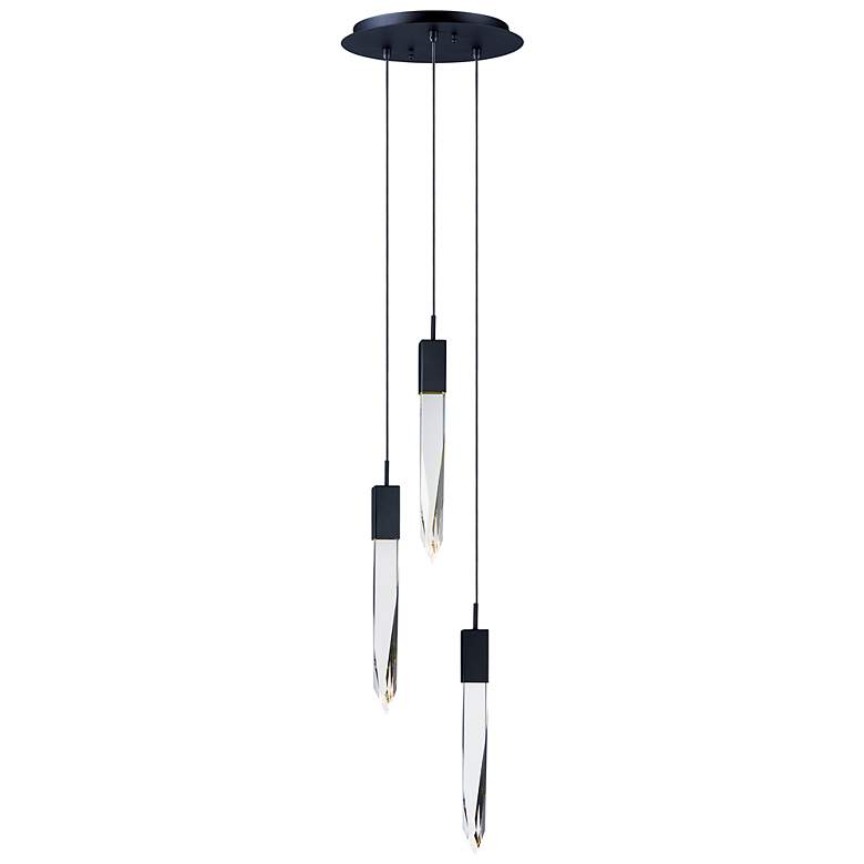Image 2 ET2 Quartz 13" Wide Black 3-Light LED Pendant