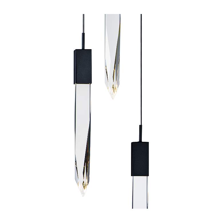 Image 3 ET2 Quartz 13" Wide Black 3-Light LED Pendant more views