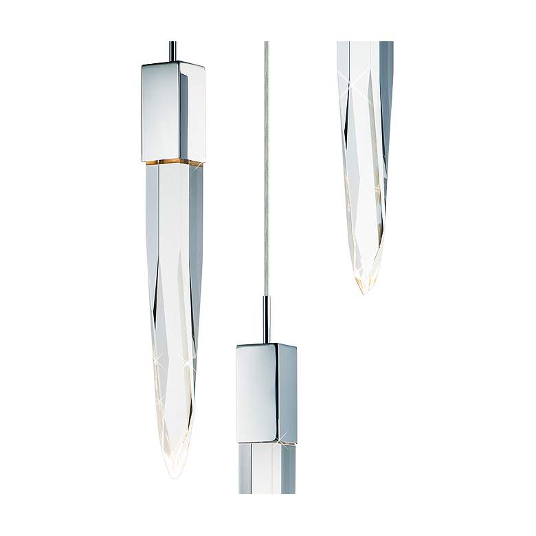 Image 3 ET2 Quartz 13" Wide Polished Nickel 3-Light LED Pendant more views