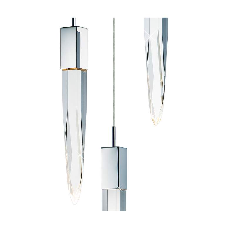 Image 3 ET2 Quartz 13 inch Wide Polished Nickel 3-Light LED Pendant more views