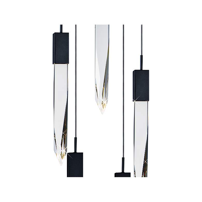 Image 3 ET2 Quartz 15 3/4" Wide Black 5-Light LED Pendant more views