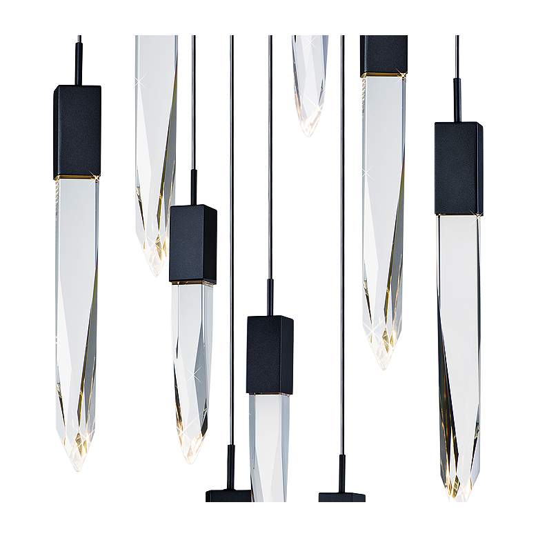 Image 3 ET2 Quartz 15 3/4" Wide Black 9-Light LED Pendant more views