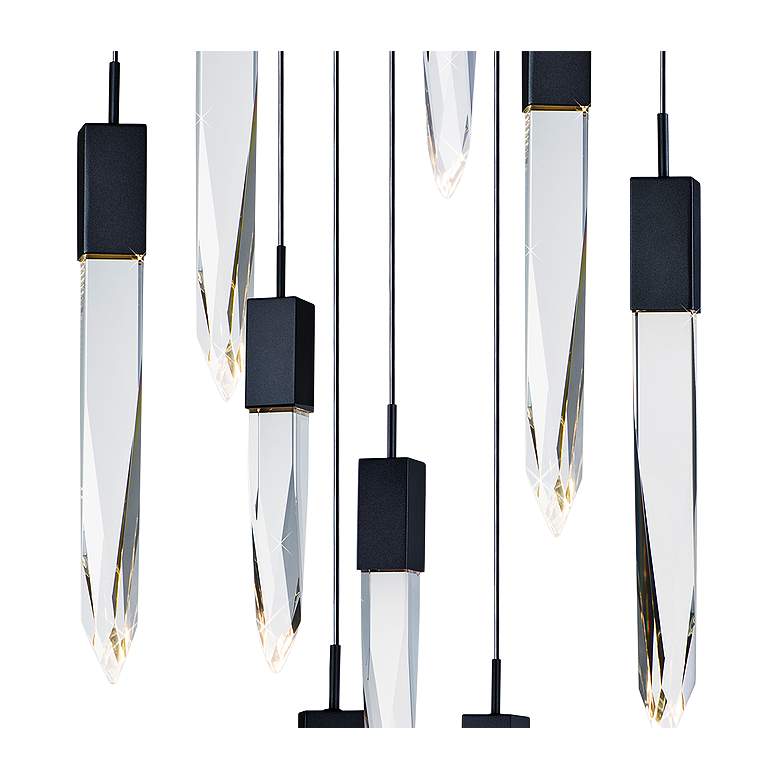 Image 3 ET2 Quartz 15 3/4 inch Wide Black 9-Light LED Pendant more views