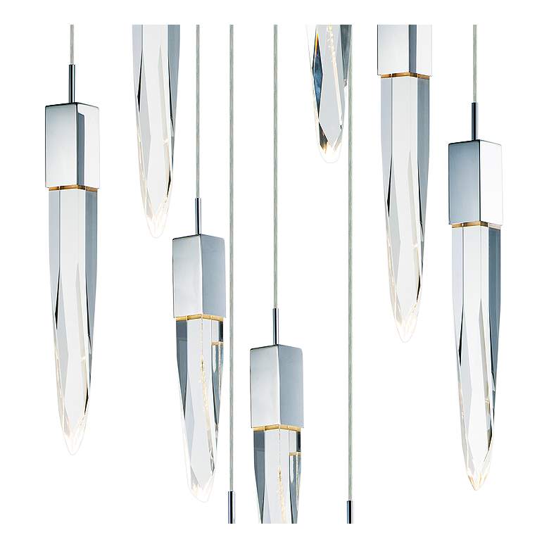 Image 3 ET2 Quartz 15 3/4" Wide Polished Nickel 9-Light LED Pendant more views