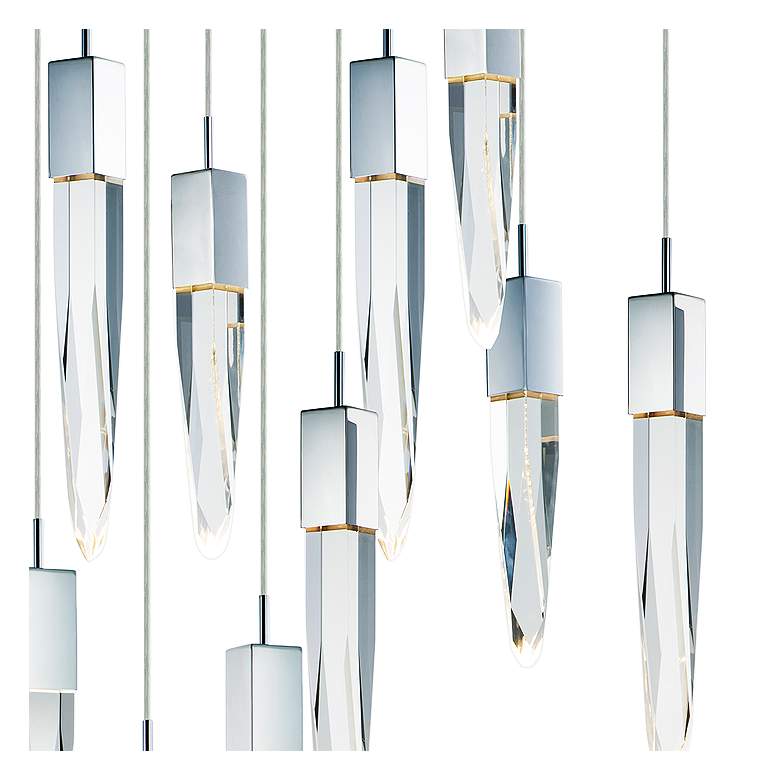 Image 3 ET2 Quartz 39 1/4"W Nickel LED Kitchen Island Light Pendant more views