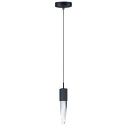 ET2 Quartz 4 3/4" Wide Black and Crystal LED Mini Pendant