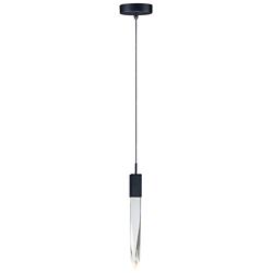ET2 Quartz 4 3/4"W Black LED Mini Pendant w/ Clear Crystal