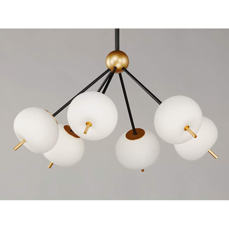 Image 4 ET2 Quest 26 1/2" Wide Black and Gold 6-Light LED Pendant more views