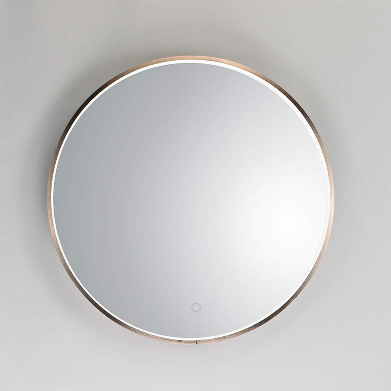 Image 3 ET2 Rafa Anodized Bronze 27 1/2" Round LED Wall Mirror more views