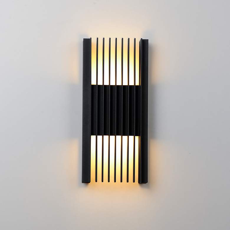 Image 3 ET2 Rampart 14" High Black LED Outdoor Wall Light more views