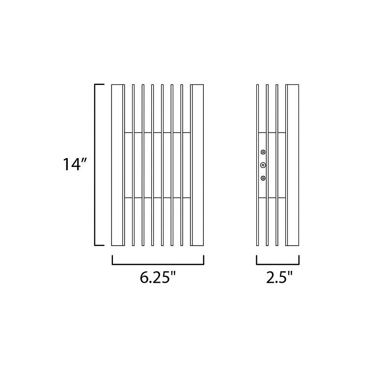 Image 6 ET2 Rampart 14" High Black LED Outdoor Wall Light more views