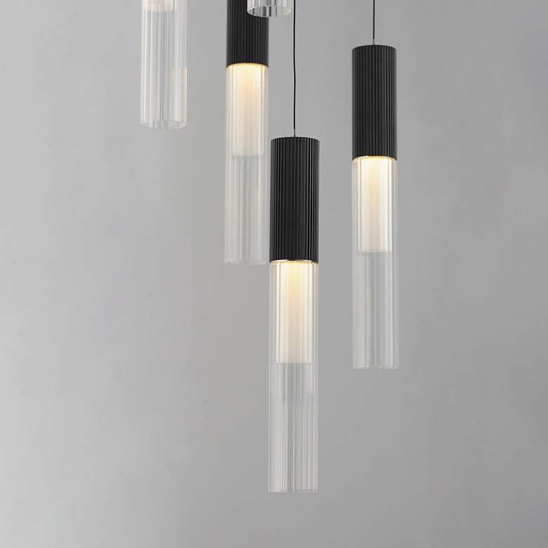 Image 4 ET2 Reeds 13 3/4" Wide Black 5-Light LED Pendant more views