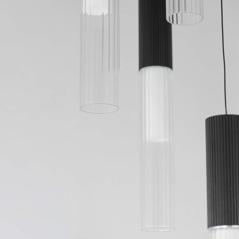 Image 5 ET2 Reeds 13 3/4" Wide Black 5-Light LED Pendant more views
