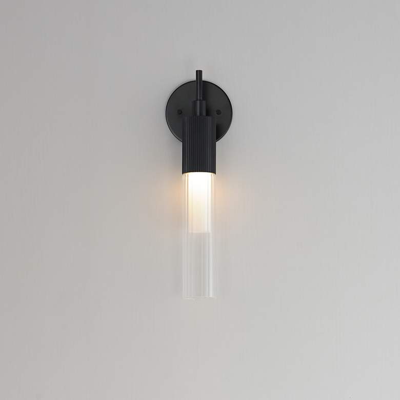 Image 3 ET2 Reeds 16" High Black LED Wall Sconce more views