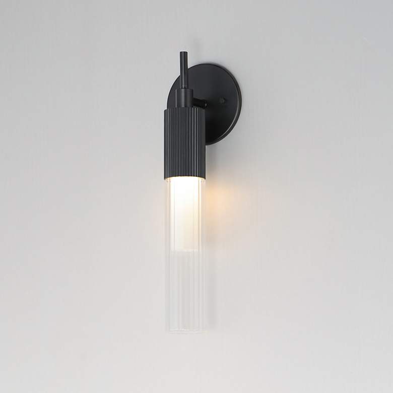 Image 4 ET2 Reeds 16" High Black LED Wall Sconce more views