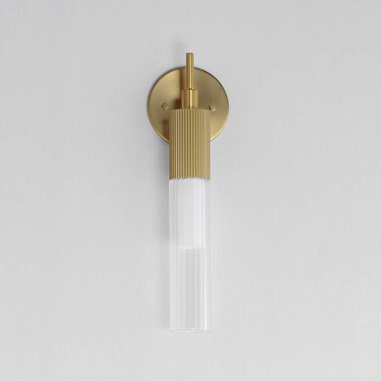 Image 2 ET2 Reeds 16"High Gold ADA LED Wall Sconce more views
