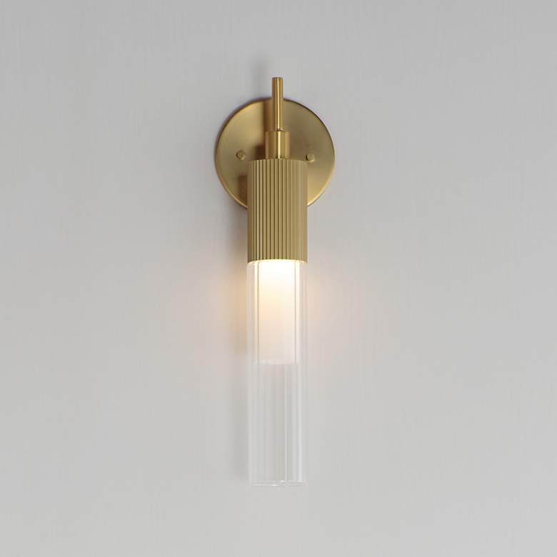 Image 3 ET2 Reeds 16"High Gold ADA LED Wall Sconce more views