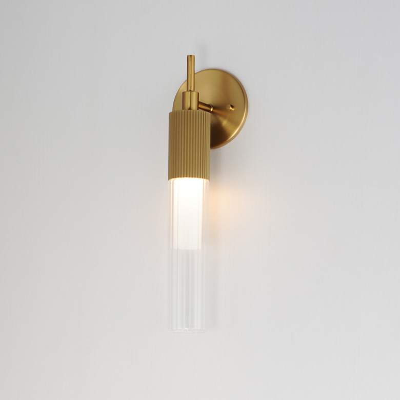 Image 4 ET2 Reeds 16"High Gold ADA LED Wall Sconce more views