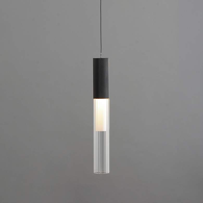Image 2 ET2 Reeds 2 1/4" Wide Black LED Mini Pendant more views