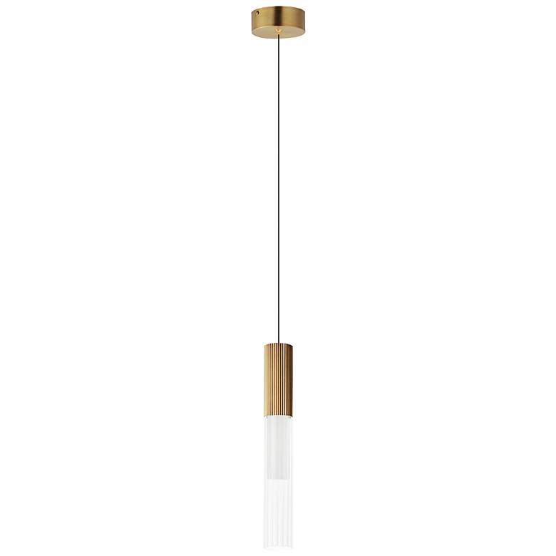 Image 1 ET2 Reeds 2 1/4" Wide Gold LED Cylinder Mini Pendant