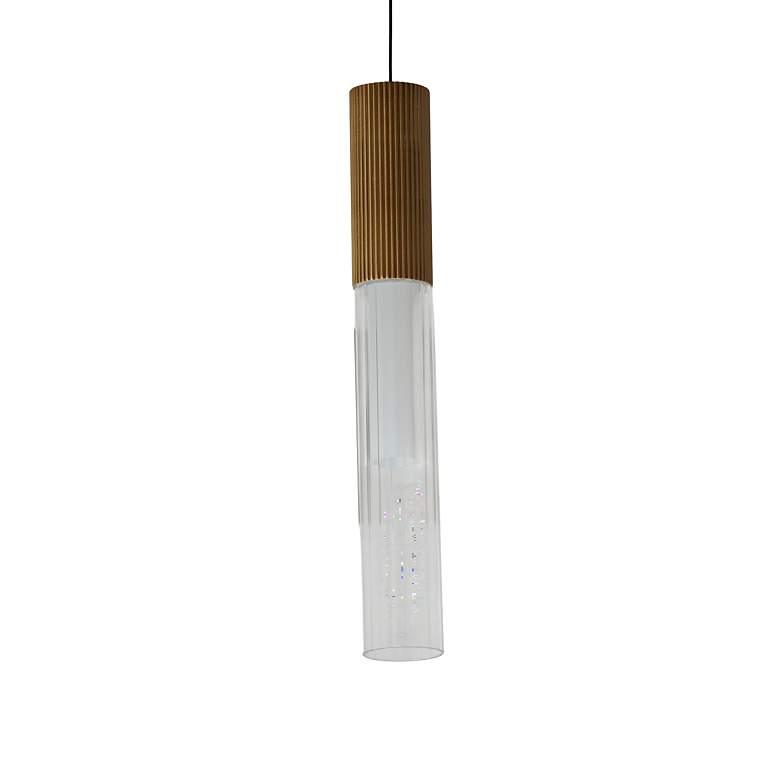 Image 2 ET2 Reeds 2 1/4" Wide Gold LED Cylinder Mini Pendant more views