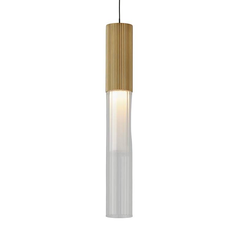 Image 3 ET2 Reeds 2 1/4" Wide Gold LED Cylinder Mini Pendant more views