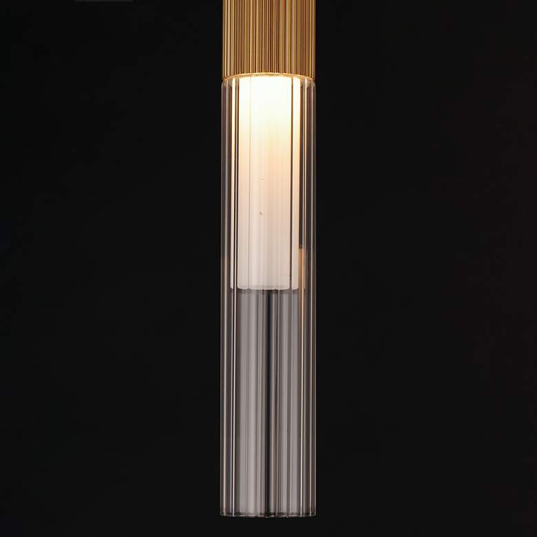 Image 6 ET2 Reeds 2 1/4" Wide Gold LED Cylinder Mini Pendant more views