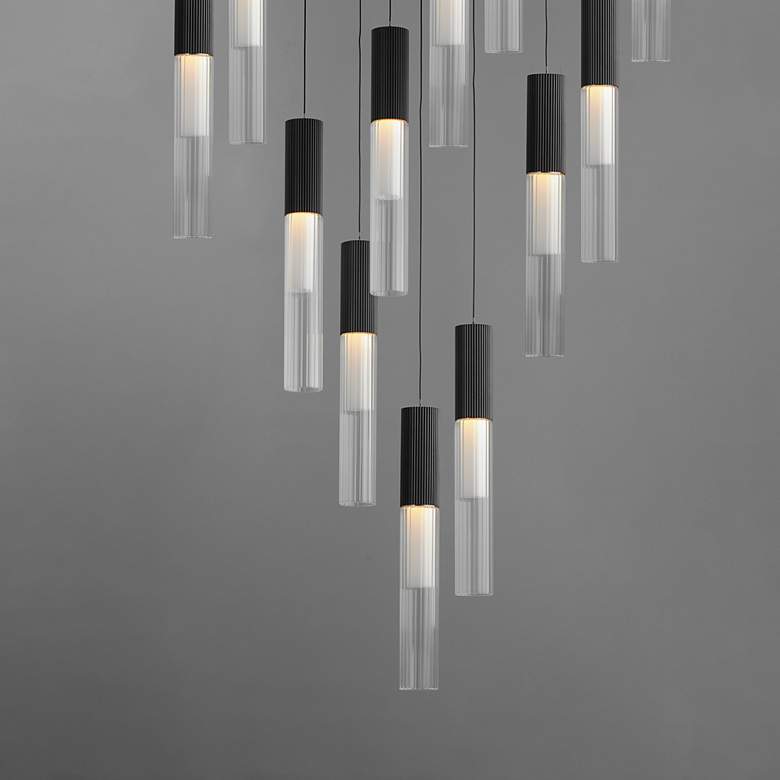 Image 2 ET2 Reeds 20 3/4" Wide Black Steel 12-Light LED Pendant more views