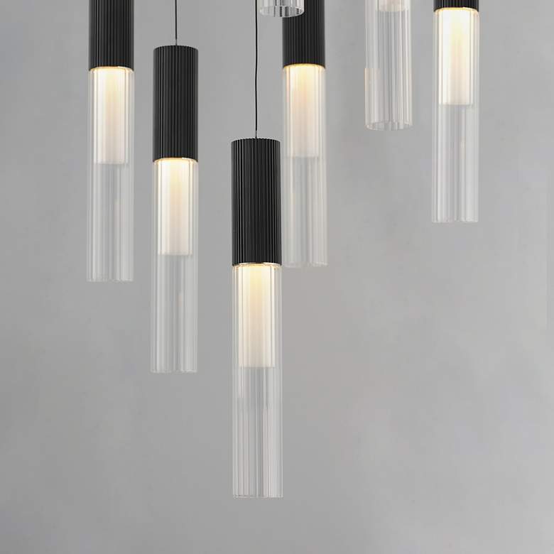 Image 3 ET2 Reeds 20 3/4" Wide Black Steel 12-Light LED Pendant more views